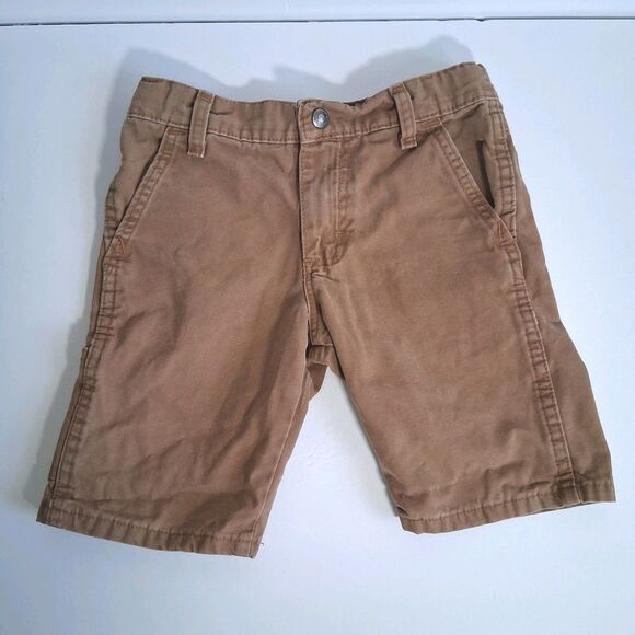 Wrangler Carpenter Shorts Boy Size 7 Tan Adjustable Waist Jorts 5 Pocket Utility - Picture 1 of 4